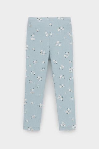 брюки  для девочки  КР 400517/голубой,ромашковое поле