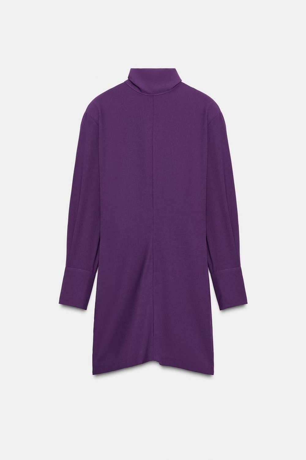 ZARA МИНИ-ПЛАТЬЕ С ШАРФОМ, БАКЛАЖАННЫЙ