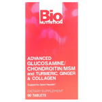 Bio Nutrition, улучшенный глюкозамин, хондроитин, МСМ и куркума, имбирь и коллаген, 90 таблеток