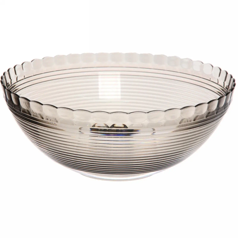 Салатник пластиковый «Мадлен» 23*9см полоски, кофейный