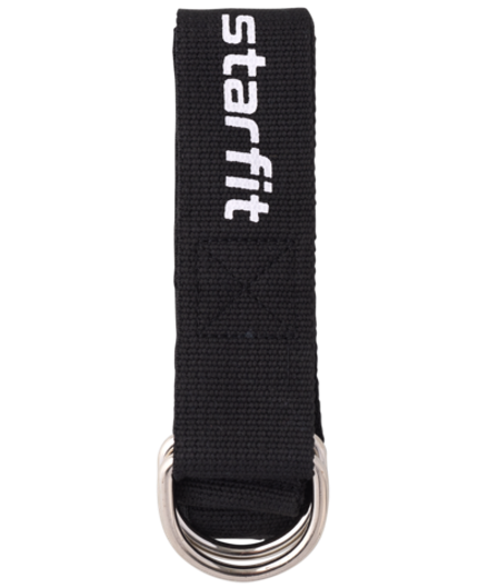 Ремень для йоги YB-100 183 см, хлопок, черный