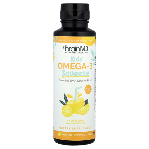 BrainMD, Kids Omega-3 Squeeze, лимонад, 227 г (8 унций)