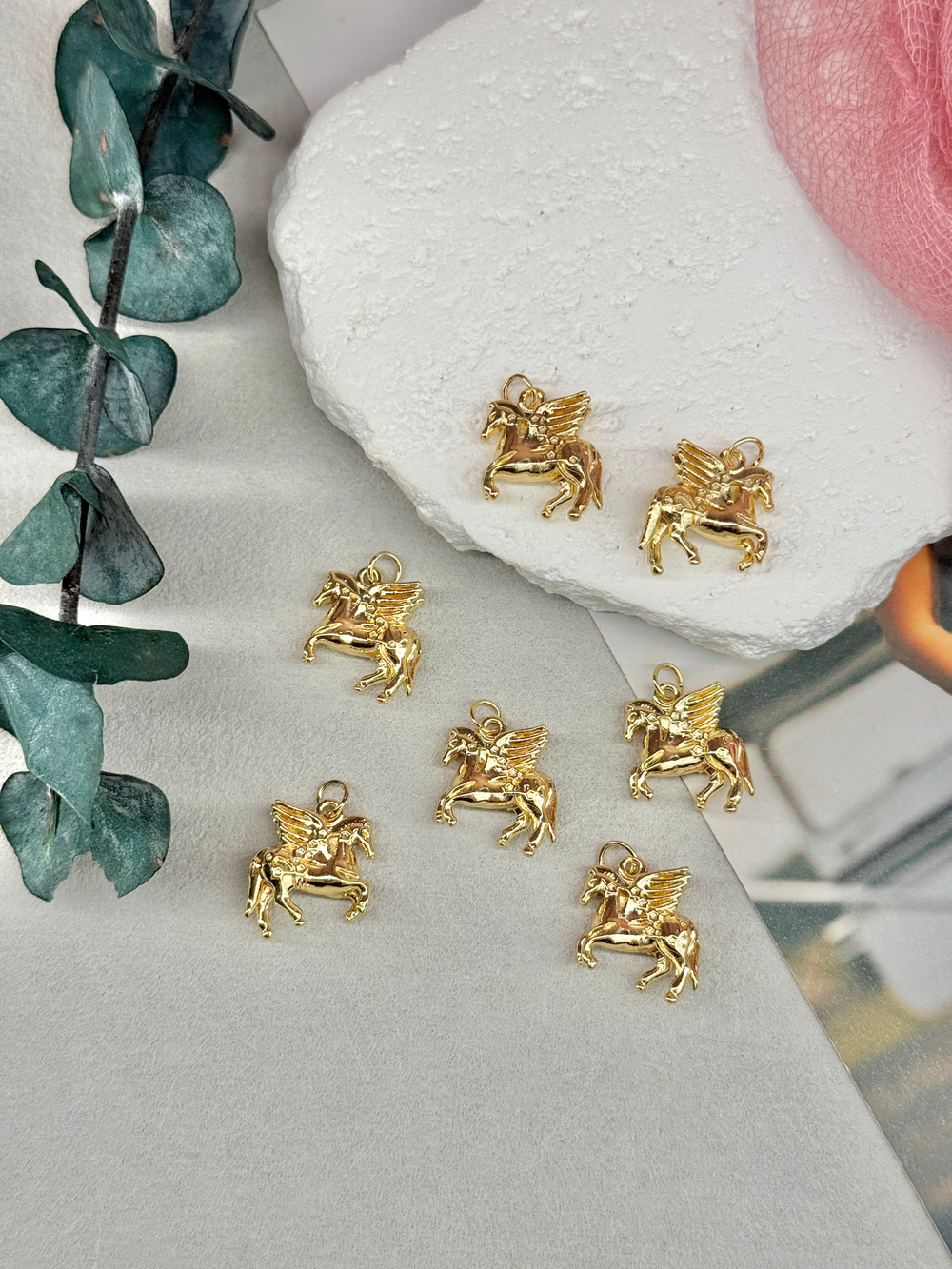 Подвеска "Пегас" 16*16 мм, позолота 14к