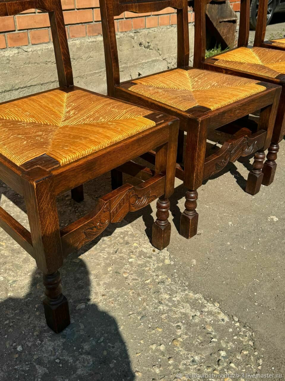 Старинные стулья 5 шт с ротангом