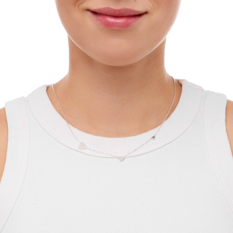 Колье Серебряное Тонкое Сердце