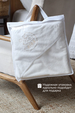 Полотенце с уголком для новорожденных махровое 90х90 (крем)