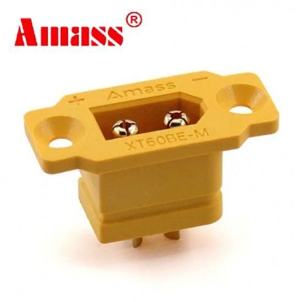 Разъем Amass XT60BE-M желтый Разъем Amass XT60BE-M желтый