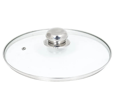 Крышка стеклянная с металлическим ободком 18 см