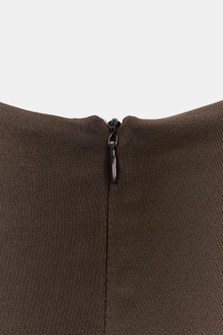 ZARA ПЛАТЬЕ-КОМБИНЕЗОН СО СБОРКАМИ НА ТАЛИИ, ЗЕМЛЯНОЙ