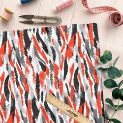 Ткань флис черно оранжевые полоски