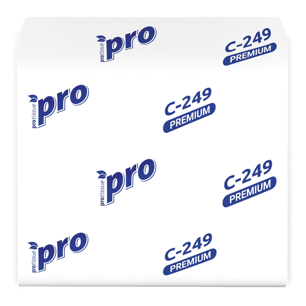 Бумага туалетная листовая 250 шт., PROtissue (T3) PREMIUM, 2-слойная, белая, 22,5×11 см, КОМПЛЕКТ 40 пачек.