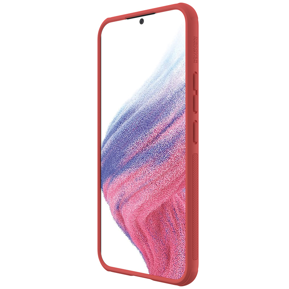 Чехол красного цвета с усиленными рамками от Nillkin для Samsung Galaxy A54 5G, серия Super Frosted Shield Pro