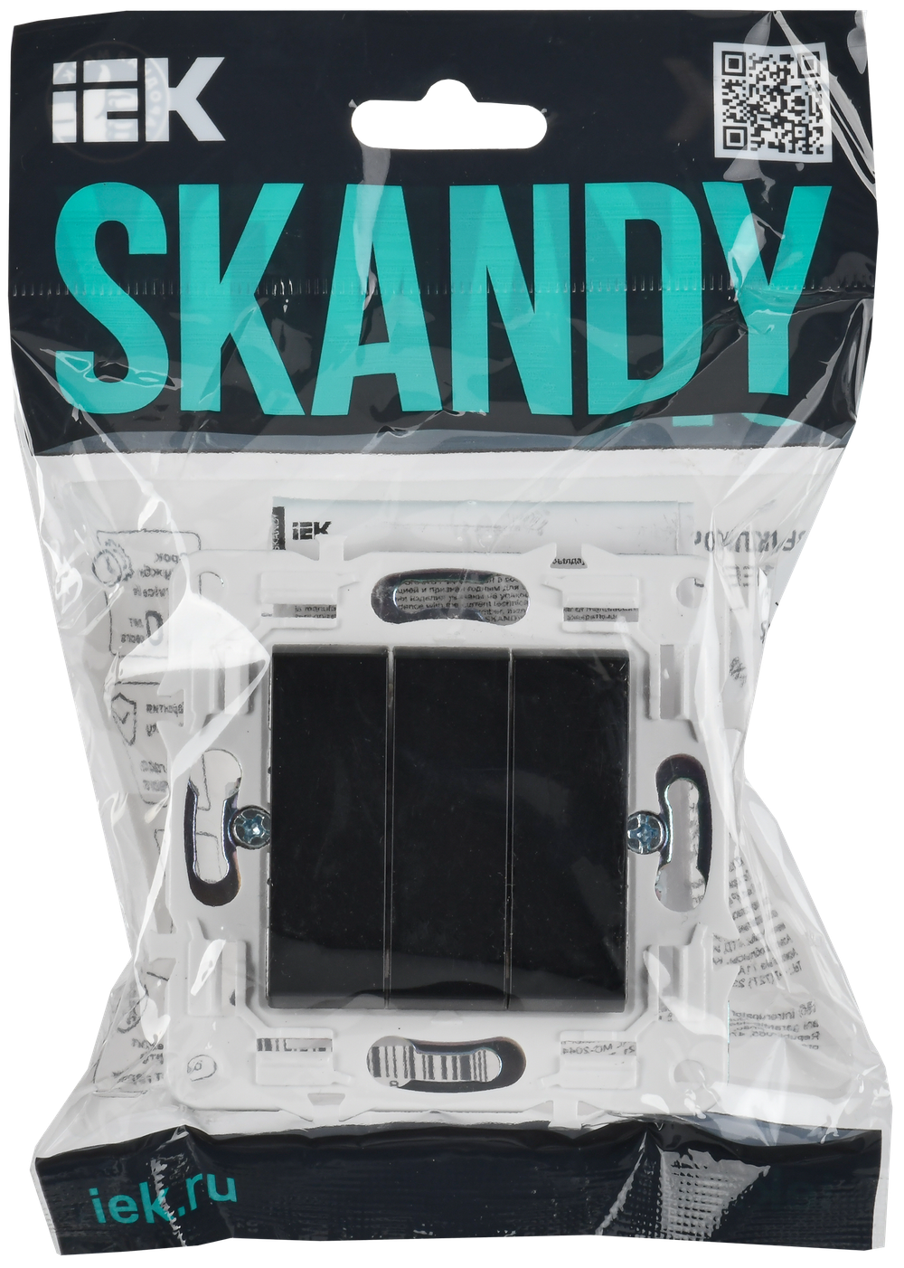SKANDY Выключатель 3-клавишный 10А SK-V11Bl черный IEK