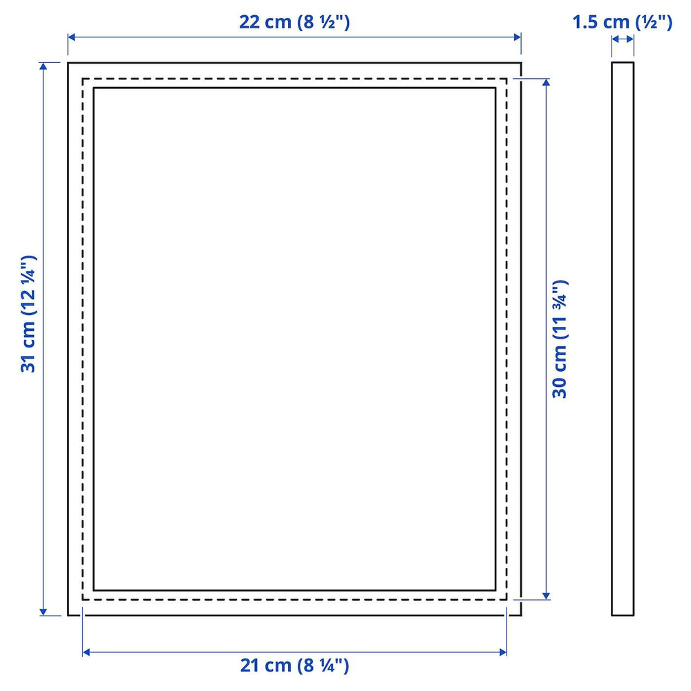 IKEA YLLEVAD  (ИКЕА ЙЛЛЕВАД)  -  Рамка, белая, 21x30 см