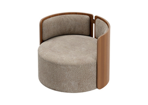 Кресло крутящееся Lagom 800 (бежевый букле, орех)