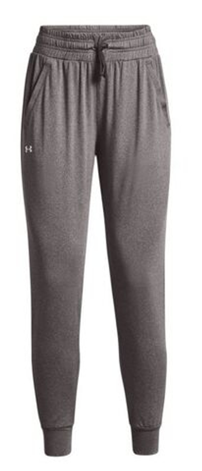 Женские теннисные брюки Under Armour Women's HeatGear Pants - charcoal light heather/white