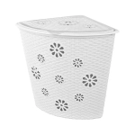 Корзина д/белья Плетёнка 45л. (угл) (белый) (комплект 6 шт)