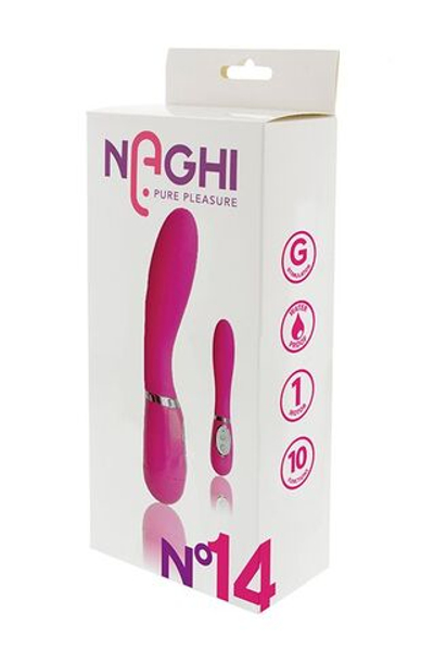 Розовый вибратор для G-стимуляции NAGHI NO.14 - 20 см. (Цвет: розовый)