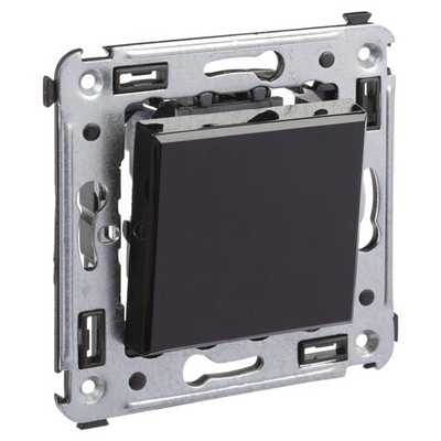 Переключатель одноклавишный в стену, "Avanti", "Черный квадрат"