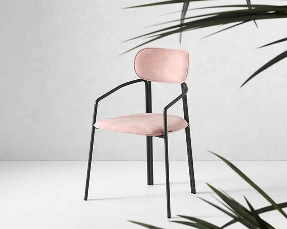 Стул Ror, Round, розовый велюр