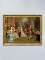 Картина на стену для интерьера на холсте "Золотой век" в классической раме 41*51 см