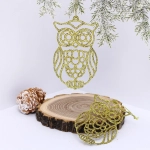 Подвеска «Мудрая сова» 10 см (набор 2 шт), золото