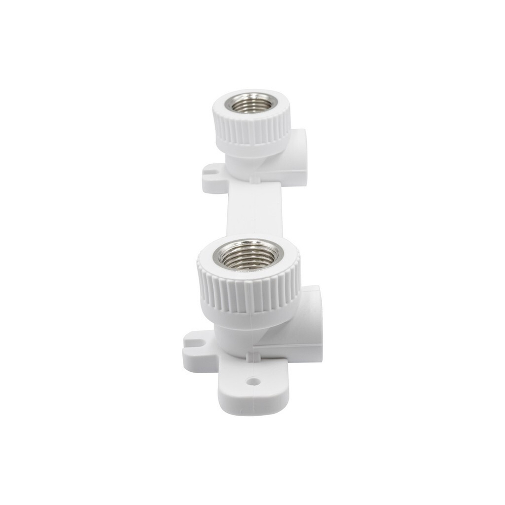 Уголок комб. вн 20х1/2'' с креплением двойной EVER® plast БЕЛЫЙ (Россия)