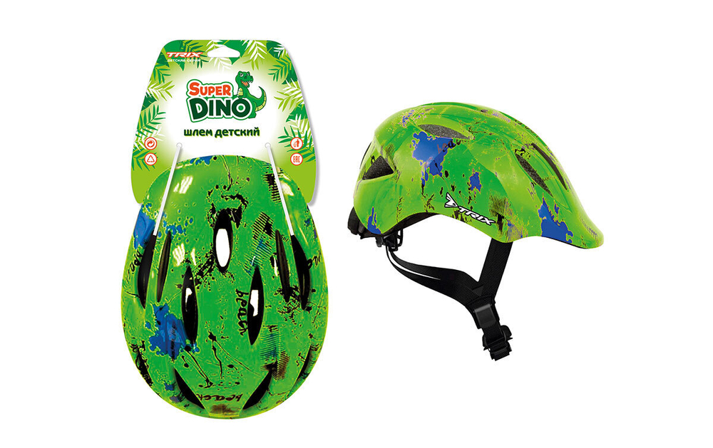 Шлем TRIX Super Dino детский кросс-кантри 11 отверстий регулировка обхвата S 52-54см In Mold