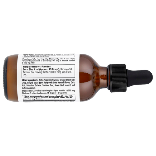 KAL, Ultra Biotin, натуральный ароматизатор «Смесь ягод», 10000 мкг, 59 мл (2 жидк. унции)
