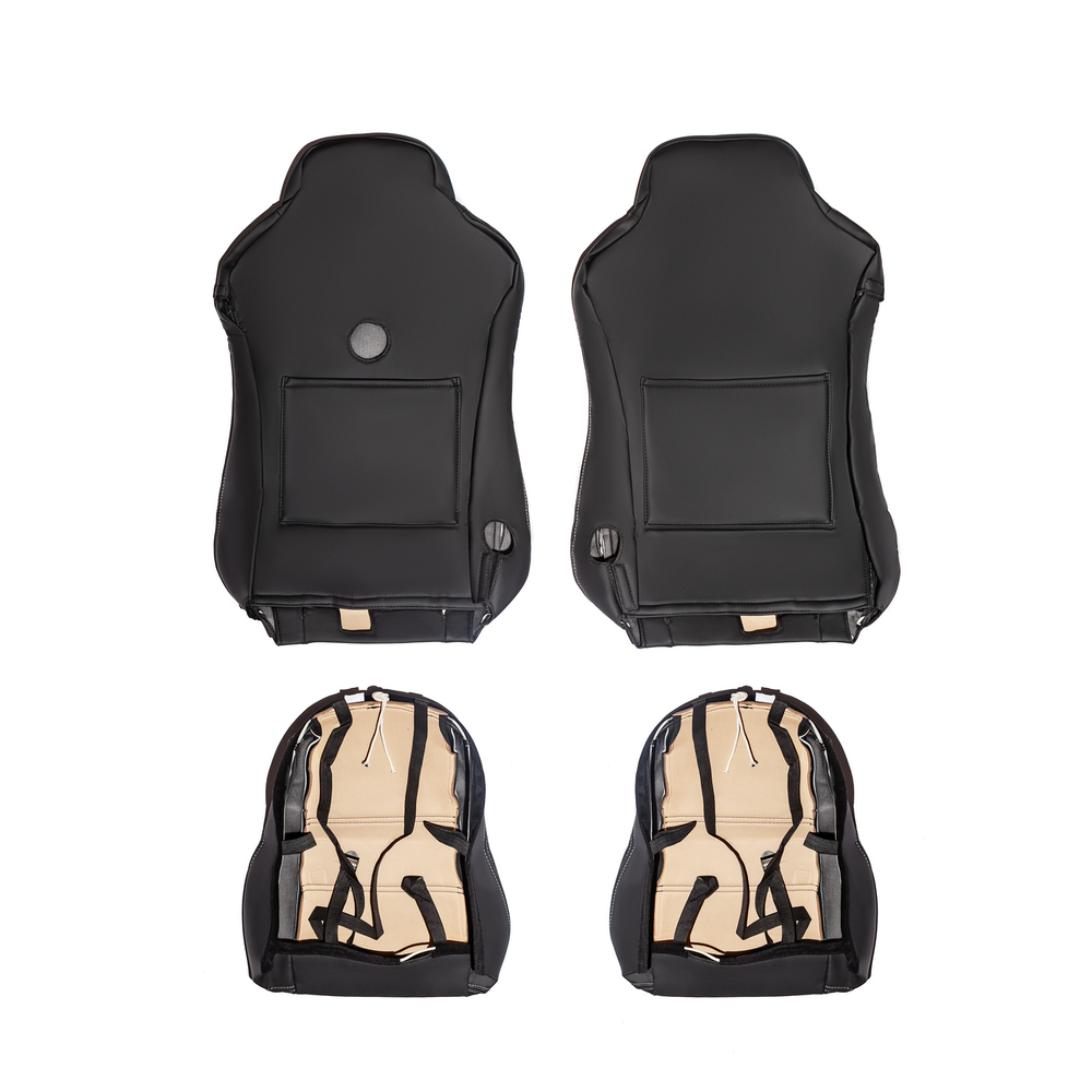 Чехлы Sitrak C7H MAX 3D (экокожа, черный цвет, бежевый кант, бежевая строчка)