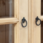 Шкаф витрина, 127х36х100, Прованс, стеклянная для посуды, (верхняя часть буфета), белый, массив сосны, Dipriz