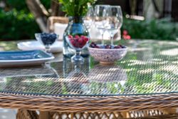 "Эспрессо" плетеный круглый стол, диаметр 150 см, цвет соломенный