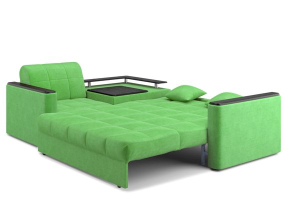 Диван угловой с Баром Неаполь 1,2 - Velutto 31 зеленый/ коричневая накладка