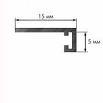 laconistiq Микроплинтус Micro 15 classic (5х15х2450мм) шампань + 7 зажимов. Алюминий