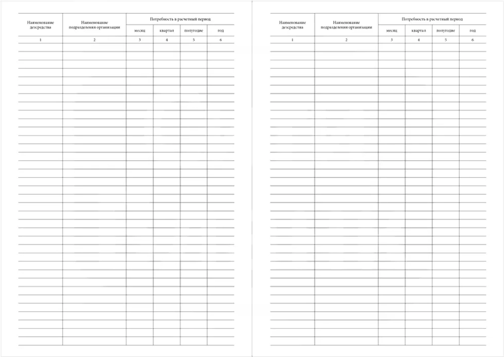 Журнал сводной расчетной потребности организации в дезинфицирующих, стерилизующих средствах, средствах для предстерилизационной очистки, кожных антисептиках 60 страниц мягкая обложка тонкий картон