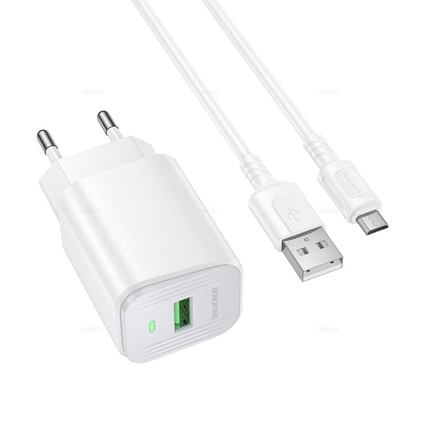 Borofone BAS82A Star QC3.0 зарядное устройство набор (Micro) (white)