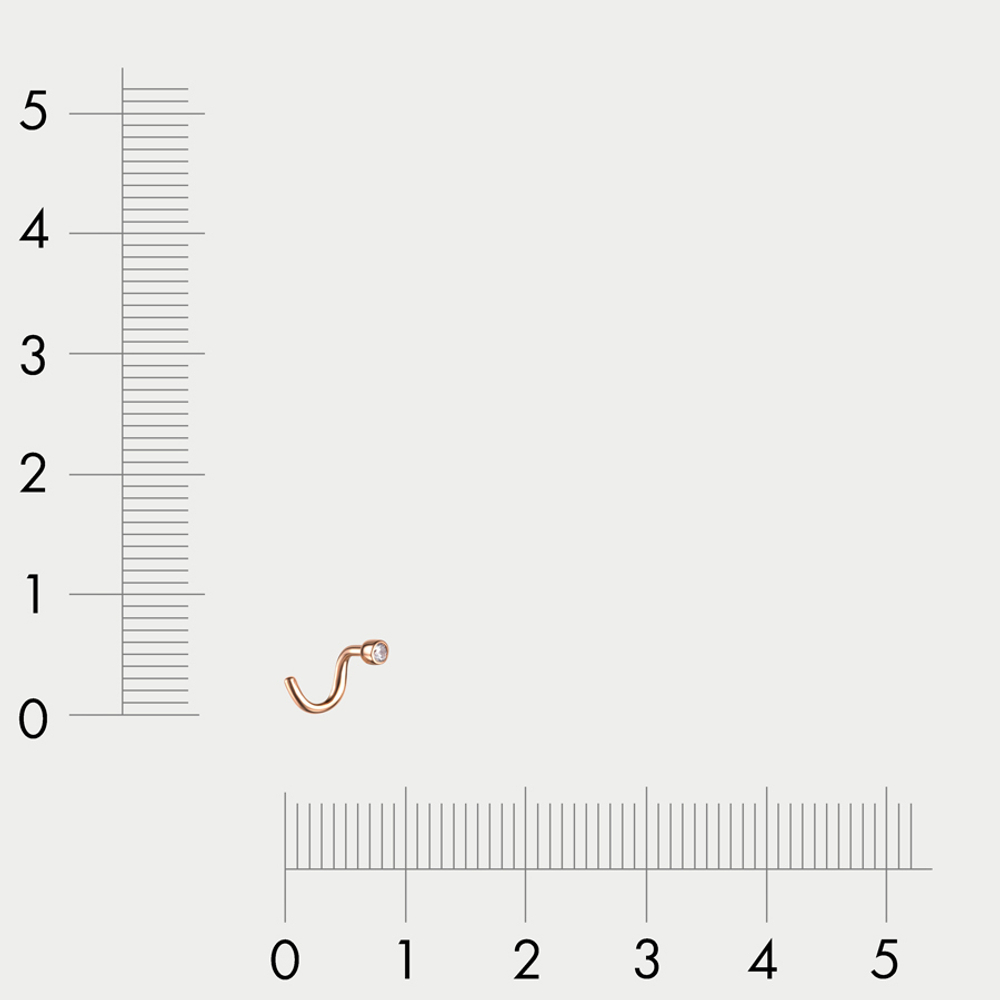 Пирсинг для женщин из розового золота 585 пробы со вставкой из циркония (арт. 04-0166)