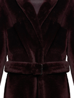 Двусторонняя дубленка из овчины в цвете бордо