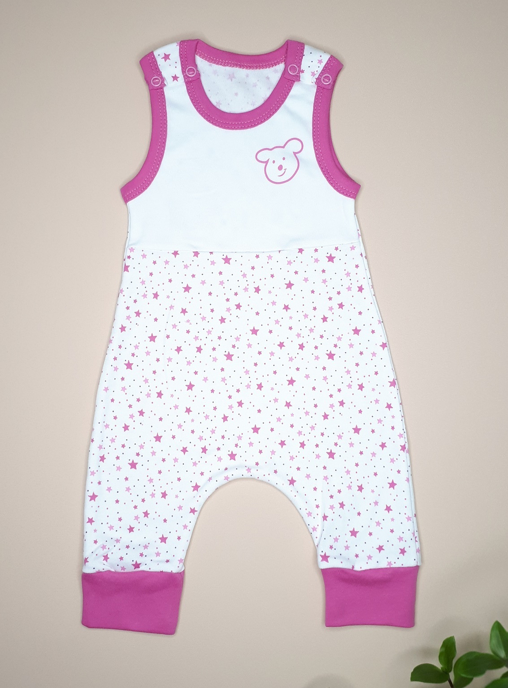 Комплект Мишка и звёзды (розовый)