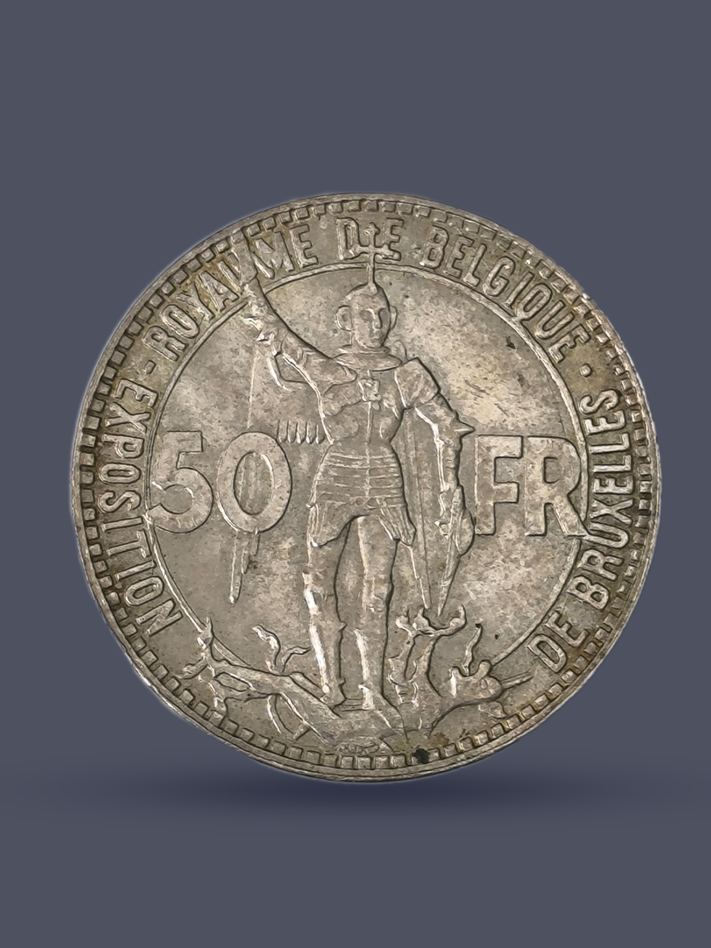 Монета 50 франков 1935 год Бельгия