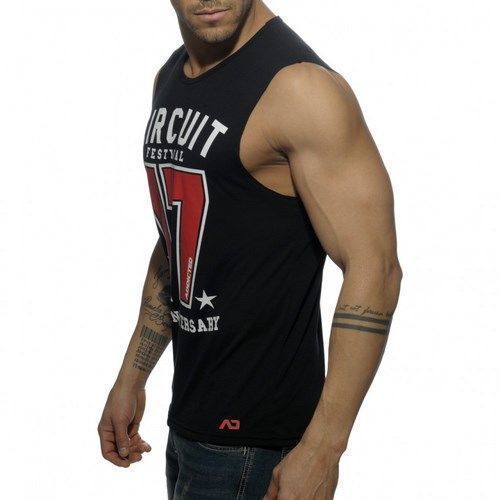 Мужская майка с принтом ADDICTED Черная AD4-M226