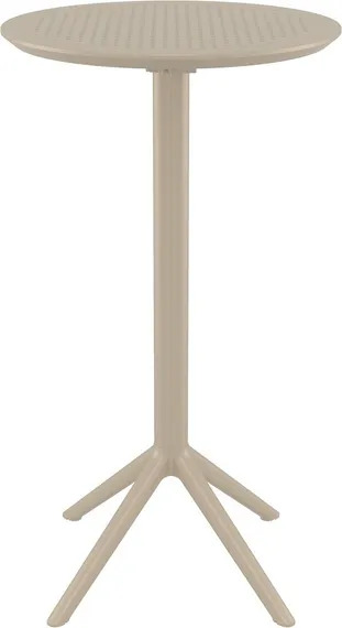 Стол пластиковый барный складной Sky Ø60 бежевый