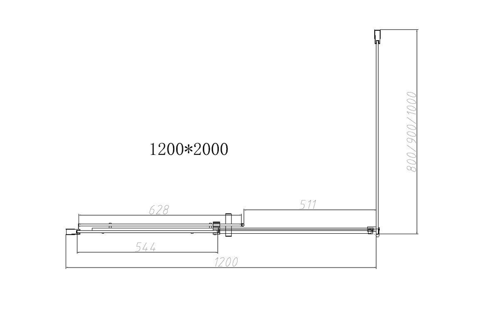 Душевой уголок Dice VSR-4D9012CL, 1200*900, хром, стекло прозрачное, , шт