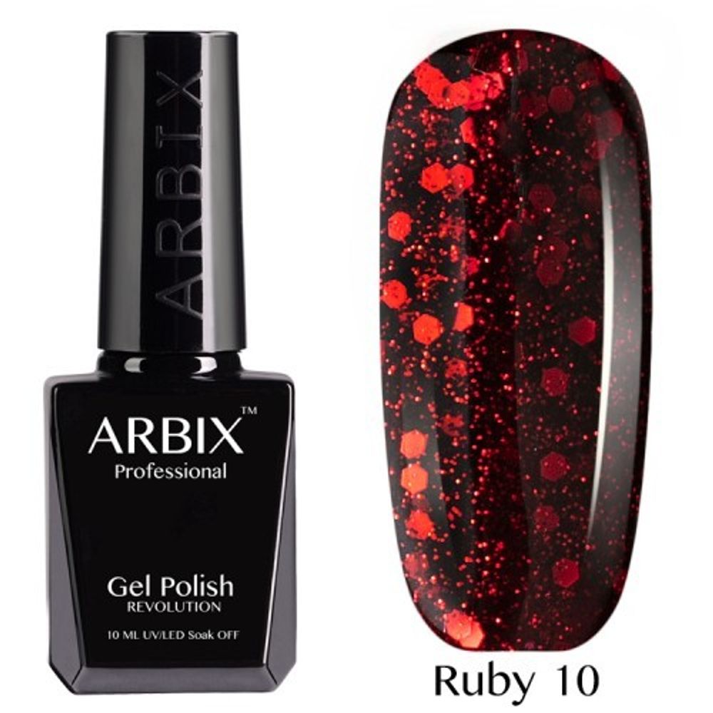 Гель-лак Arbix Ruby Рубиновый Блеск  №10