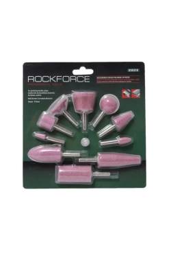 Набор камней абразивных, 10пр.(хвостовик 6мм), в блистере RockForce##Rock FORCE RF-GSK010