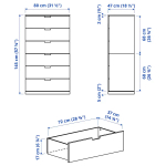 Комод - IKEA NORDLI/НОРДЛИ ИКЕА, 47х80х145 см, белый