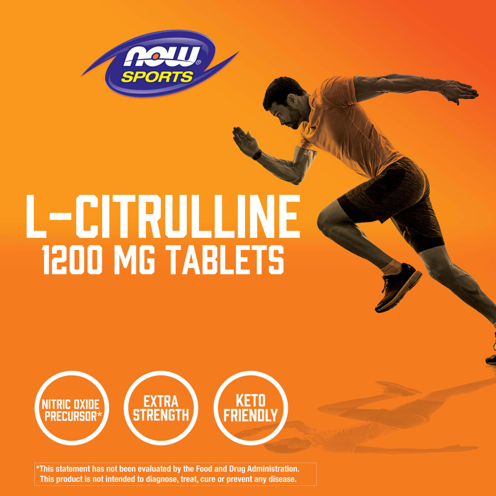 NOW Foods, Sports, L-цитруллин, 1200 мг, 120 таблеток