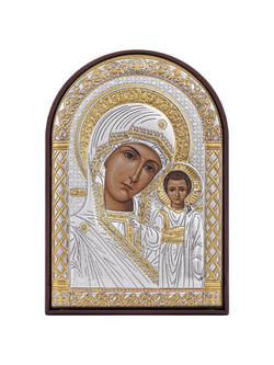 Казанская БМ, икона арочная, пластик коричневый 80х115