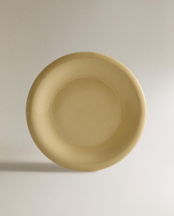 Zara Home тарелка из каменной керамики, цвет кремовый, 28 см