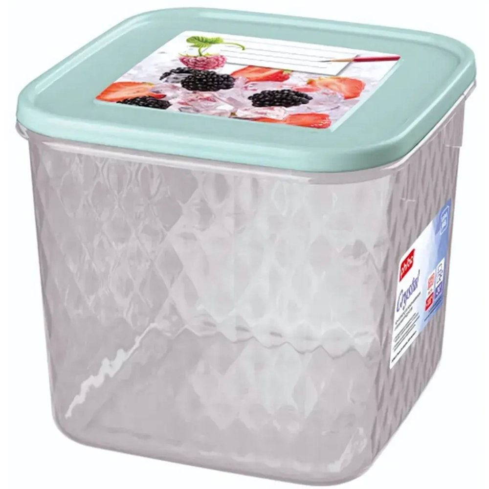 Контейнер для заморозки и хранения продуктов 1,8л «Кристалл» светло-голубой